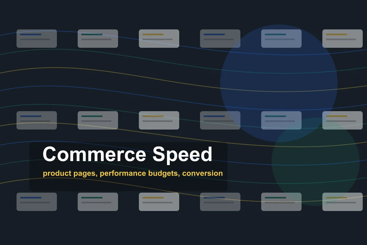 Ecommerce performance board with product cards and speed metrics.